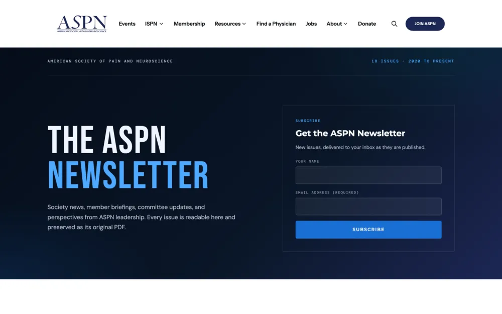 A member newsletter page.